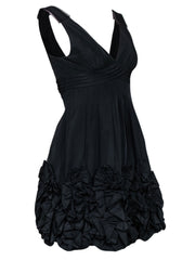 Current Boutique-BCBG Max Azria - Black A-Line Cocktail Dress w/ Ruffles Hem Sz 0