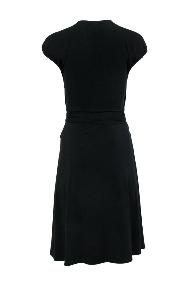 Current Boutique-BCBG Max Azria - Black Cap Sleeve Wrap Dress Sz XS