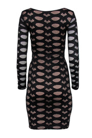 Current Boutique-BCBG Max Azria - Black Embroidered Mesh Bodycon Dress Sz XXS