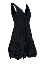 Current Boutique-BCBG Max Azria - Black Empire Waistline Cocktail Dress w/ Ruffles Sz 8