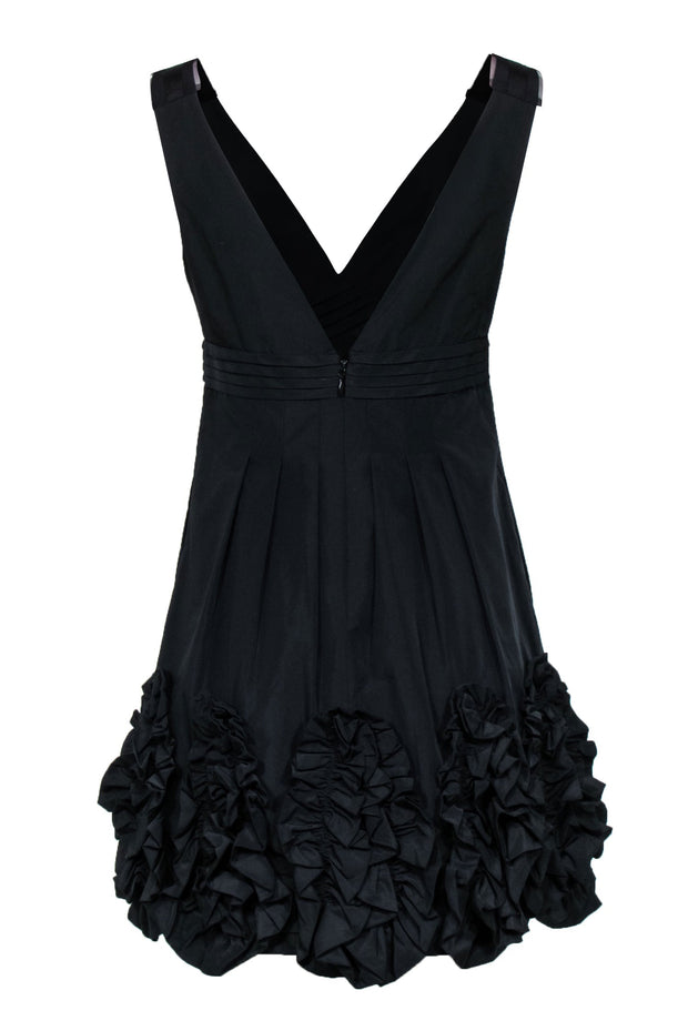 Current Boutique-BCBG Max Azria - Black Empire Waistline Cocktail Dress w/ Ruffles Sz 8