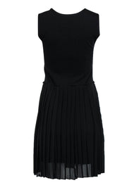 Current Boutique-BCBG Max Azria - Black Faux Leather Pleated "Cleo" Dress Sz XXS