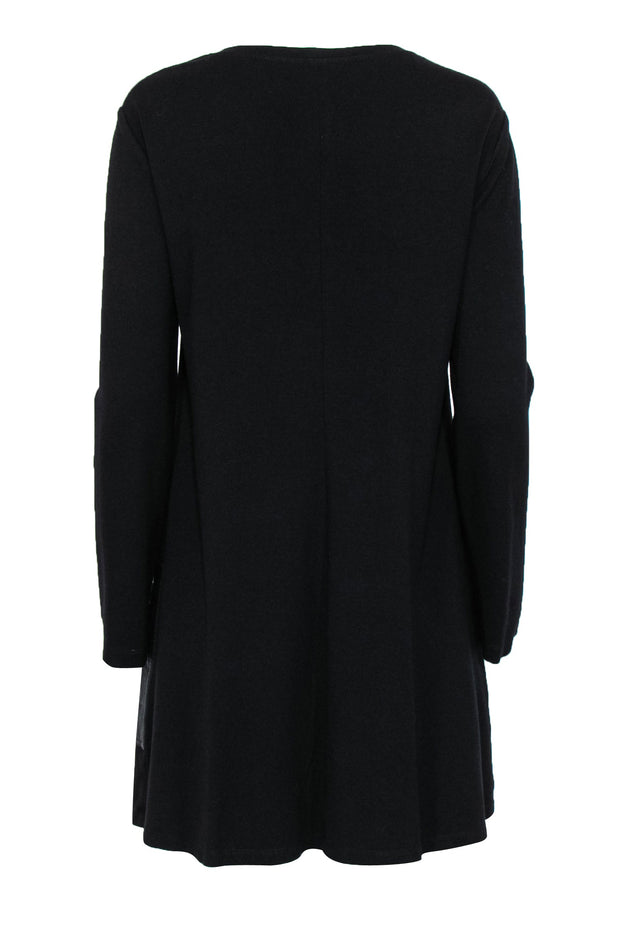 Current Boutique-BCBG Max Azria - Black Long Sleeve Shift Dress w/ Faux Leather Pockets Sz S