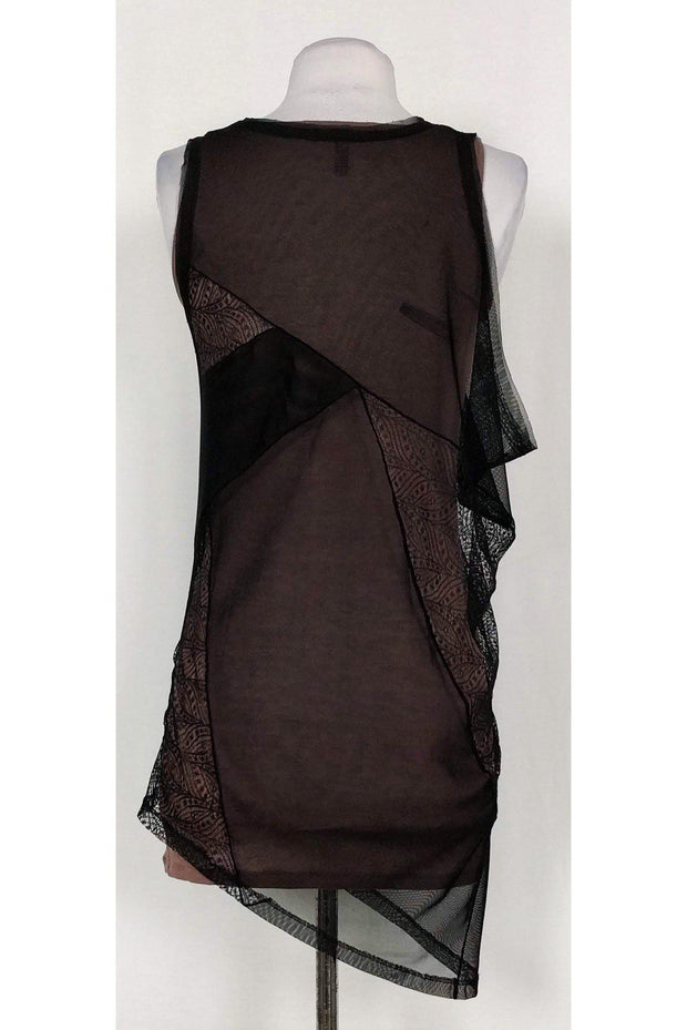 Current Boutique-BCBG Max Azria - Black Mesh Tank Top Sz XXS