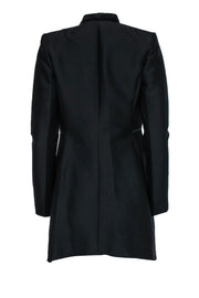 Current Boutique-BCBG Max Azria - Black Midi “Arelia” Coat w/ Zipper Detail Sz XXS