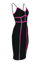 Current Boutique-BCBG Max Azria - Black & Neon Black Bodycon Dress Sz M