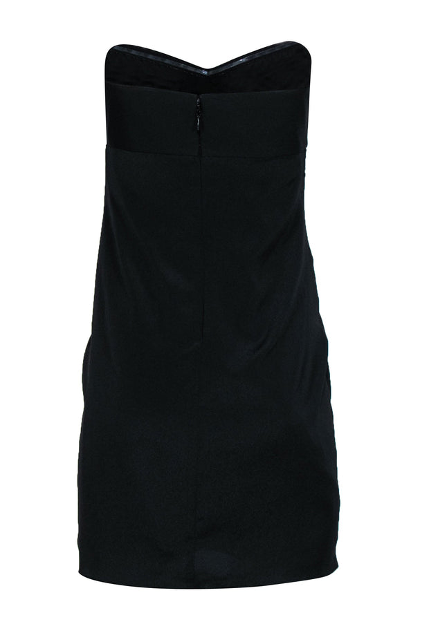 Current Boutique-BCBG Max Azria - Black Ruffled Front Bodycon Dress Sz 6