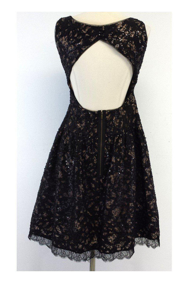 Current Boutique-BCBG Max Azria - Black Sequin & Embroidered Dress Sz 6