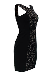 Current Boutique-BCBG Max Azria - Black Sleeveless "Claudine" Sheath Dress w/ Lace Paneling Sz 2