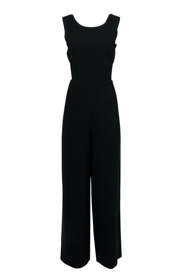 Current Boutique-BCBG Max Azria - Black Sleeveless Wide Leg Open Back Jumpsuit Sz 6