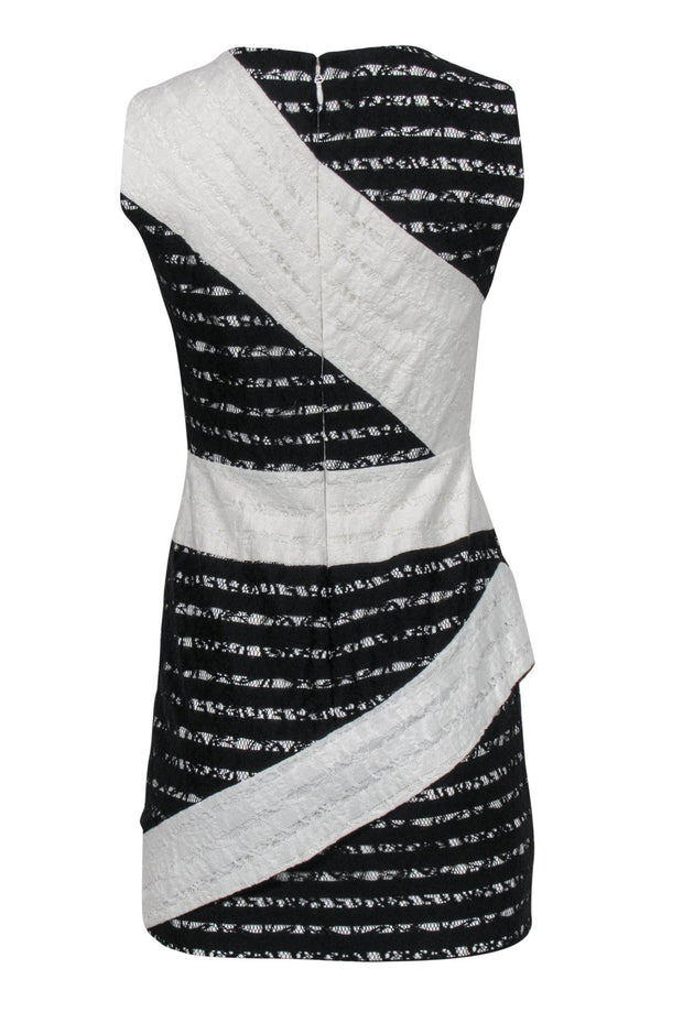 Current Boutique-BCBG Max Azria - Black & White Lace Sheath Dress Sz 2