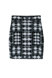 Current Boutique-BCBG Max Azria - Black & White Patterned Bandage Miniskirt Sz S