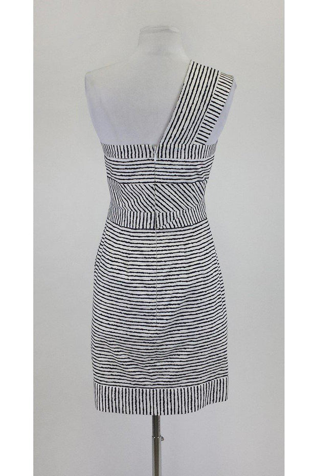 Current Boutique-BCBG Max Azria - Black & White Printed One Shoulder Dress Sz 4