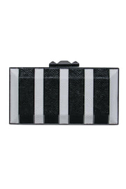 Current Boutique-BCBG Max Azria - Black & White Snakeskin Textured Box Clutch