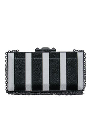 Current Boutique-BCBG Max Azria - Black & White Snakeskin Textured Box Clutch