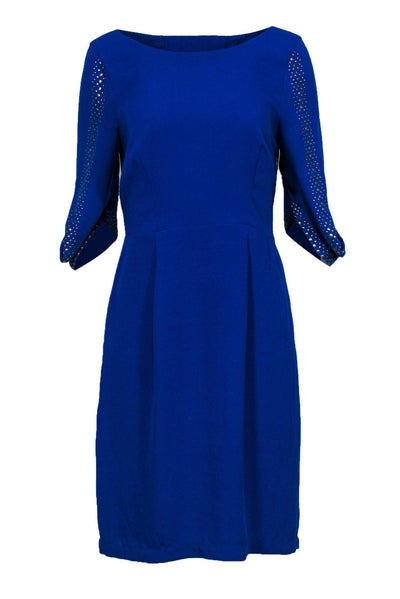 Current Boutique-BCBG Max Azria - Blue Long Sleeve Open Back Studded Dress Sz M