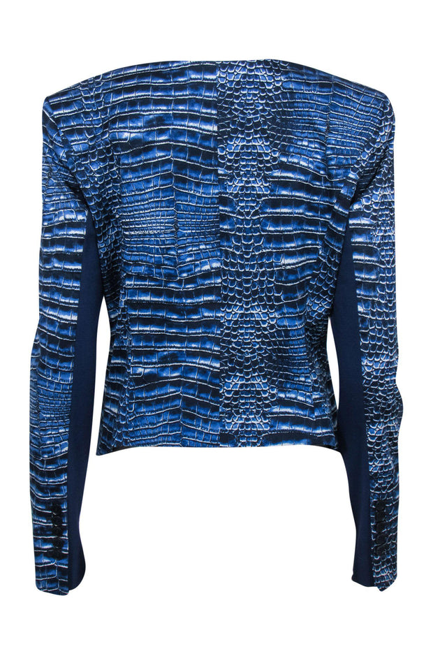 Current Boutique-BCBG Max Azria - Blue Snakeskin Printed Blazer Sz M