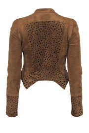 Current Boutique-BCBG Max Azria - Brown Suede Cropped Jacket w/ Laser Cutout Sz XS