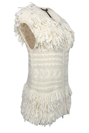 Current Boutique-BCBG Max Azria - Cream Wool Blend Knit Vest Sz S