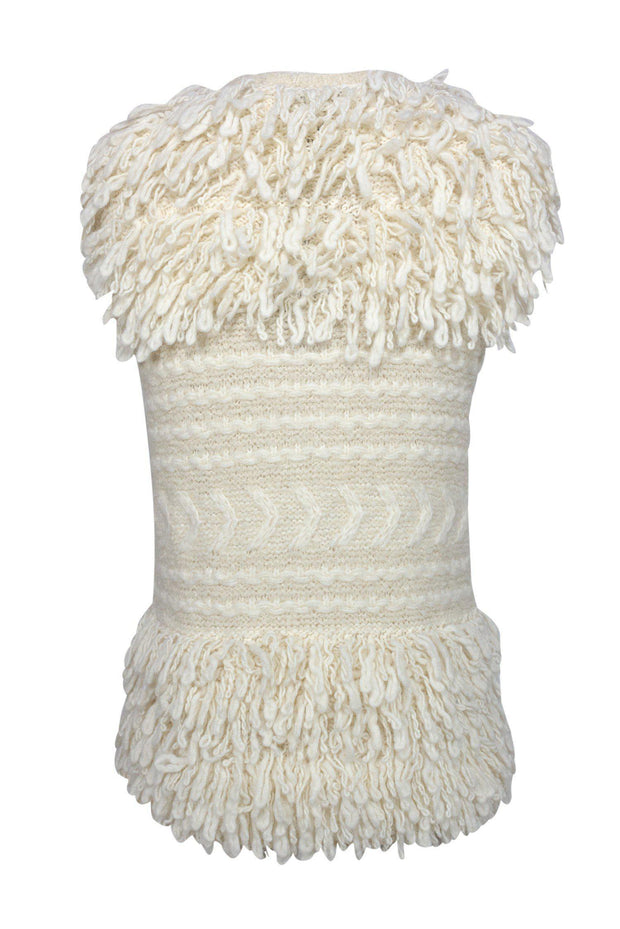 Current Boutique-BCBG Max Azria - Cream Wool Blend Knit Vest Sz S