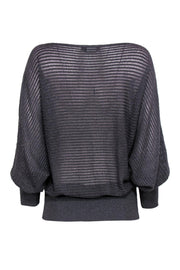 Current Boutique-BCBG Max Azria - Dark Grey Sparkly Dolman Sleeve Sweater Sz M