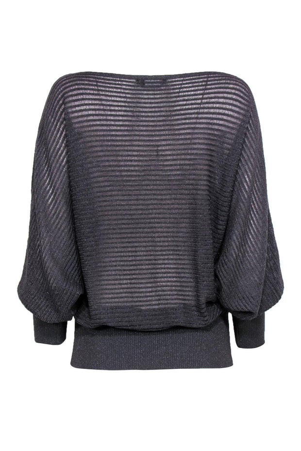 Current Boutique-BCBG Max Azria - Dark Grey Sparkly Dolman Sleeve Sweater Sz M