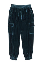 Current Boutique-BCBG Max Azria - Dark Teal Velvet Cargo-Style Jogger Pants Sz XS