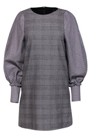 Current Boutique-BCBG Max Azria - Gray & Purple Plaid Long Sleeve Shift Dress Sz XXS