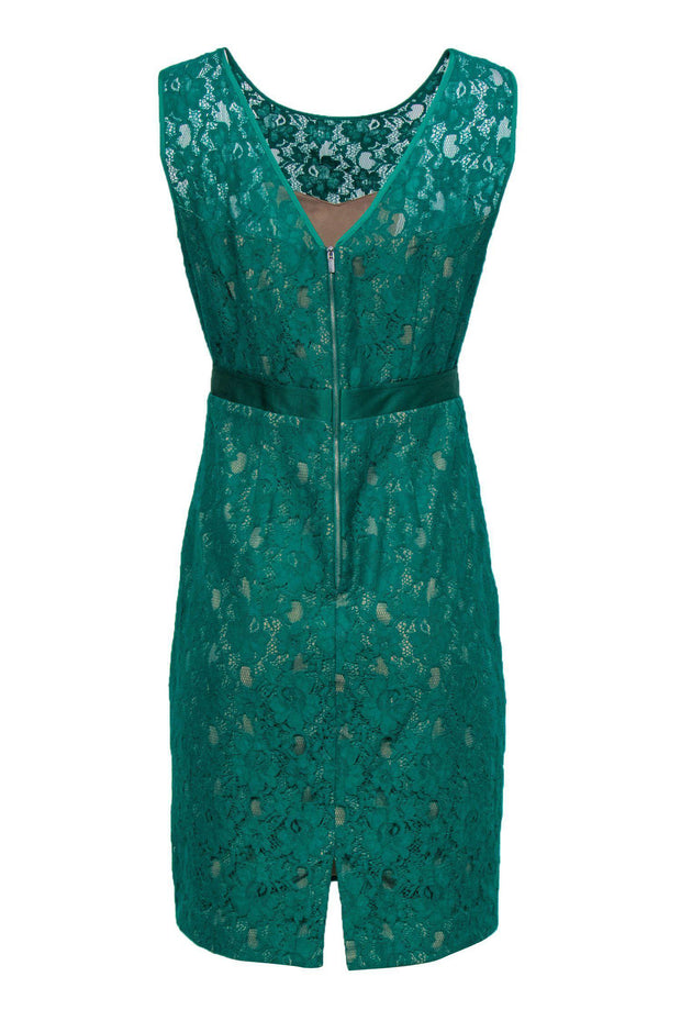 Current Boutique-BCBG Max Azria - Green Lace Overlay Fitted Dress Sz 8