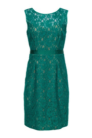 Current Boutique-BCBG Max Azria - Green Lace Overlay Fitted Dress Sz 8