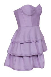 Current Boutique-BCBG Max Azria - Lavender Strapless Tiered Fit & Flare Dress Sz 2