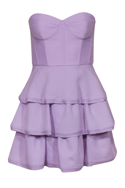 Current Boutique-BCBG Max Azria - Lavender Strapless Tiered Fit & Flare Dress Sz 2