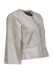 Current Boutique-BCBG Max Azria - Light Gray Faux Suede Cropped Cape Sz M