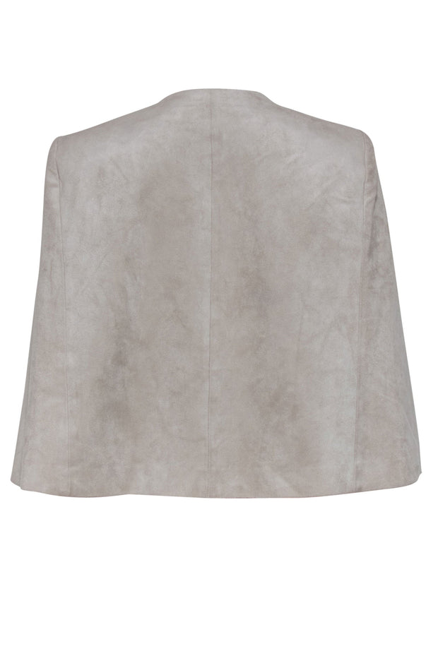 Current Boutique-BCBG Max Azria - Light Gray Faux Suede Cropped Cape Sz M