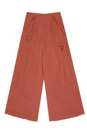 Current Boutique-BCBG Max Azria - Light Orange Ruffle Wide Leg Pants w/ Front Slits Sz S