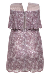 Current Boutique-BCBG Max Azria - Light Purple Floral Lace & Sequin Strapless Bodycon Dress Sz 2