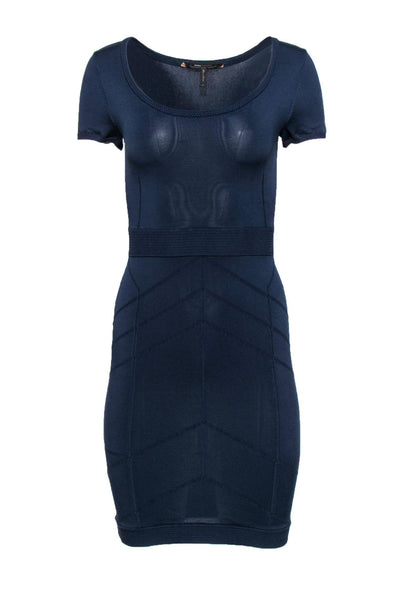 Current Boutique-BCBG Max Azria - Navy Bandage Bodycon Dress w/ Piping Sz S