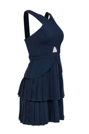 Current Boutique-BCBG Max Azria - Navy Sleeveless Cross-Front Pleated Mini Dress Sz 0