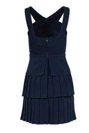 Current Boutique-BCBG Max Azria - Navy Sleeveless Cross-Front Pleated Mini Dress Sz 0