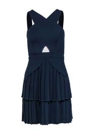 Current Boutique-BCBG Max Azria - Navy Sleeveless Cross-Front Pleated Mini Dress Sz 0