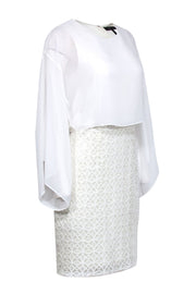 Current Boutique-BCBG Max Azria - Off White Sequin "Jeanie" Dress w/ Sheer Overlay Sz 4