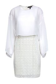 Current Boutique-BCBG Max Azria - Off White Sequin "Jeanie" Dress w/ Sheer Overlay Sz 4