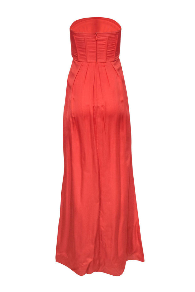 Current Boutique-BCBG Max Azria - Orange Strapless Gown w/ Quilted Bust Sz 2