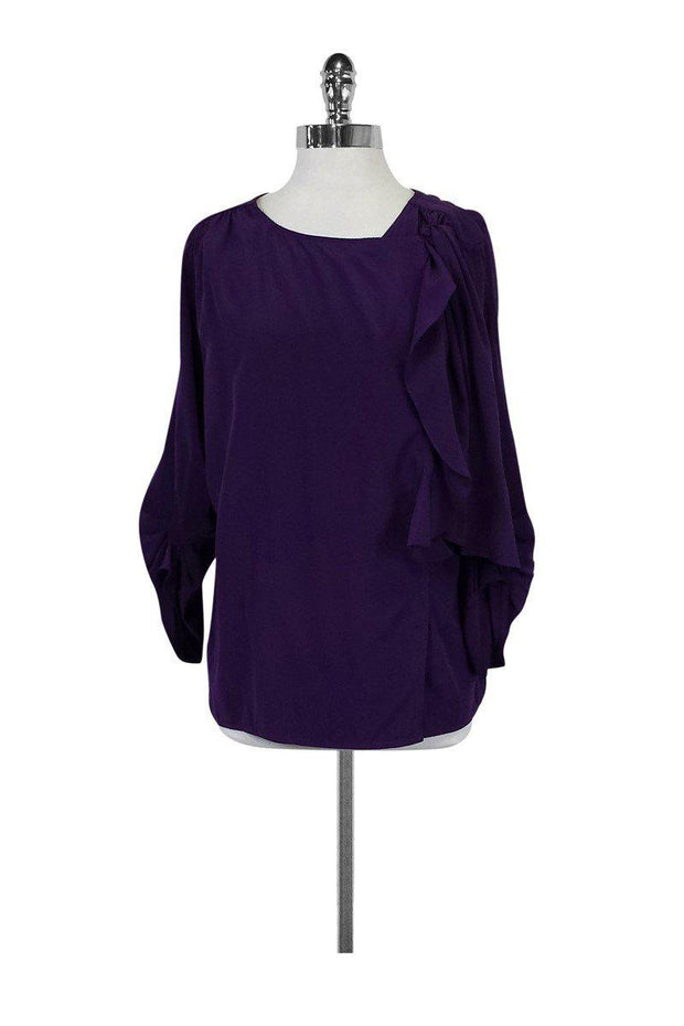 Current Boutique-BCBG Max Azria - Purple Wrap Blouse Sz S