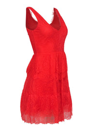 Current Boutique-BCBG Max Azria - Red Lace Sleeveless Fit & Flare Dress Sz XS