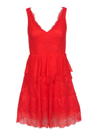 Current Boutique-BCBG Max Azria - Red Lace Sleeveless Fit & Flare Dress Sz XS