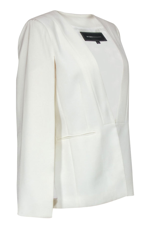 Current Boutique-BCBG Max Azria - White Clasped Caped "Upas" Blazer Sz M