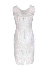 Current Boutique-BCBG Max Azria - White Embroidered Zebra Print Mesh Sleeveless Dress Sz 10