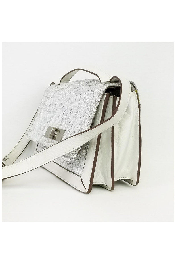 Current Boutique-BCBG Max Azria - White Leather Sequin Crossbody