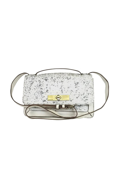 Current Boutique-BCBG Max Azria - White Leather Sequin Crossbody